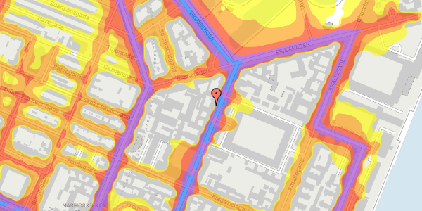 Trafikstøjkort på Bredgade 71, 1260 København K