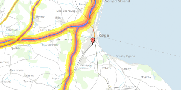 Trafikstøjkort på Ravnsborgvej 115, 4600 Køge