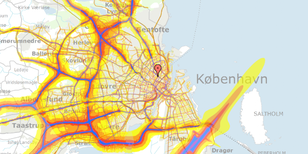 Trafikstøjkort på Blegdamsvej 4B, st. tv, 2200 København N