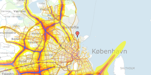 Trafikstøjkort på Strandpromenaden 61, st. , 2100 København Ø