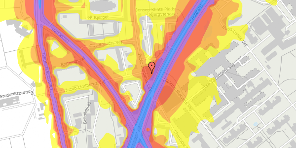 Trafikstøjkort på Peter Rørdams Vej 4, 1. 10, 2400 København NV