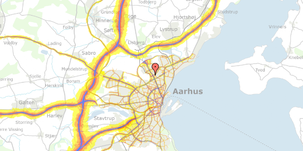 Trafikstøjkort på Olof Palmes Allé 10, 1. , 8200 Aarhus N