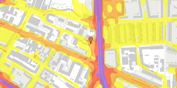 Trafikstøjkort på Bispevej 1A, 1. th, 2400 København NV