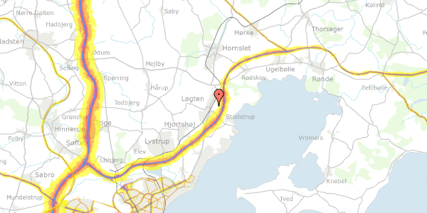 Trafikstøjkort på Løgten Østervej 119, 8541 Skødstrup