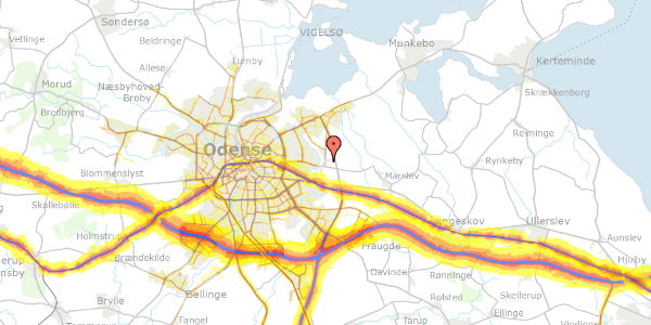 Trafikstøjkort på Gartnervænget 1, 5240 Odense NØ