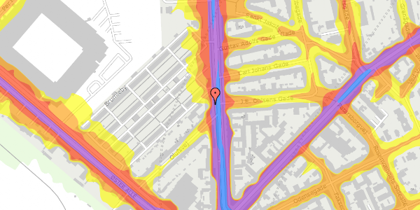 Trafikstøjkort på Østerbrogade 51A, 2100 København Ø