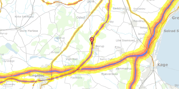 Trafikstøjkort på Lammestrupvej 14A, 4140 Borup