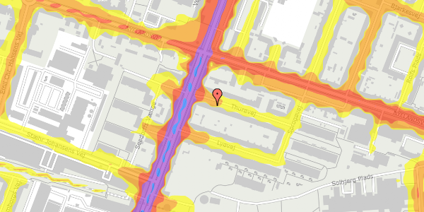 Trafikstøjkort på Thurøvej 6, kl. , 2000 Frederiksberg