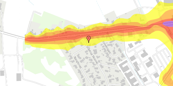 Trafikstøjkort på Drastrup Skovvej 1A, 9200 Aalborg SV