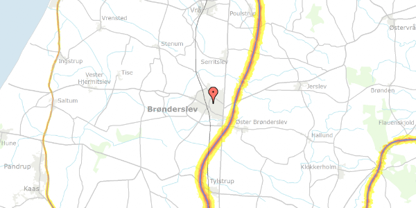 Trafikstøjkort på Grønnegade 1, 3. 3, 9700 Brønderslev