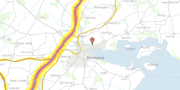 Trafikstøjkort på Nørrebakken 1, st. 64, 8700 Horsens