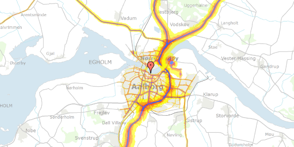 Trafikstøjkort på Østerågade 17, 9000 Aalborg