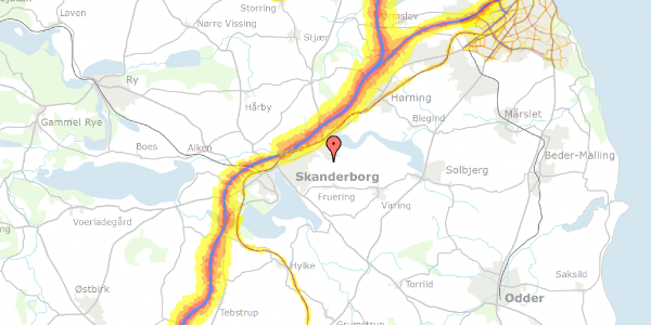 Trafikstøjkort på Blishønedalen 1, 8660 Skanderborg