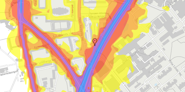 Trafikstøjkort på Peter Rørdams Vej 6, 1. mf, 2400 København NV