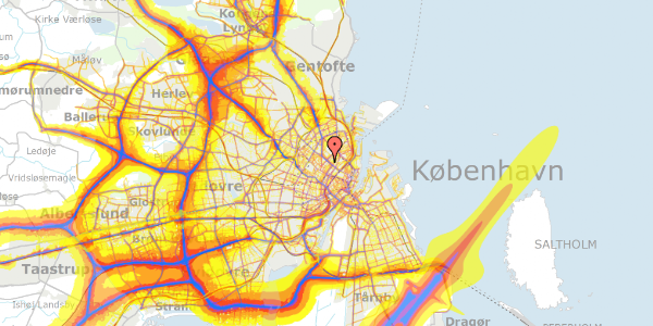 Trafikstøjkort på Blegdamsvej 28D, 2200 København N