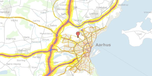 Trafikstøjkort på Haveforeningen Marienlyst 59, 8200 Aarhus N