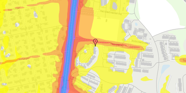 Trafikstøjkort på Robinievej 3, 2620 Albertslund