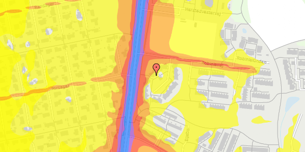 Trafikstøjkort på Robinievej 16, 2620 Albertslund