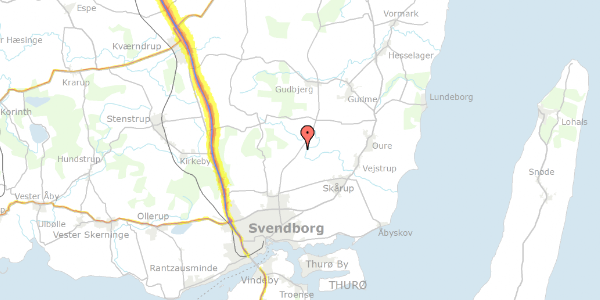 Trafikstøjkort på Ørbækvej 213, 5882 Vejstrup