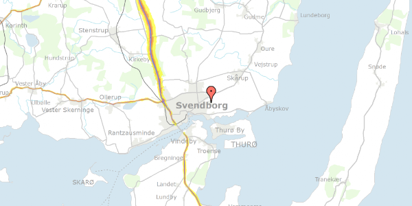 Trafikstøjkort på Grenvænget 11, 5700 Svendborg