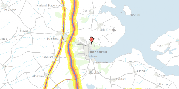 Trafikstøjkort på Nørrevang 17, 6200 Aabenraa