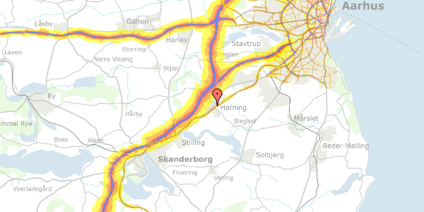 Trafikstøjkort på Vestervej 5, . 3, 8362 Hørning