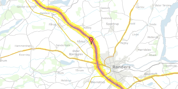 Trafikstøjkort på Midtvejs 27, 8920 Randers NV