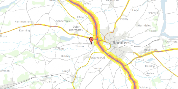 Trafikstøjkort på Offenbachsvej 11, 8920 Randers NV