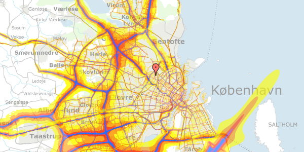 Trafikstøjkort på Thoravej 33, 2400 København NV