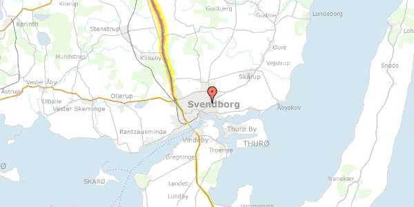 Trafikstøjkort på Hesteskoen 35, 5700 Svendborg