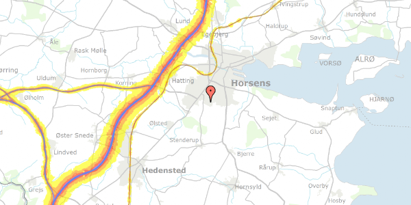 Trafikstøjkort på Novembervej 10, 8700 Horsens