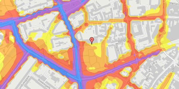 Trafikstøjkort på Møllegade 3A, st. 15, 8000 Aarhus C