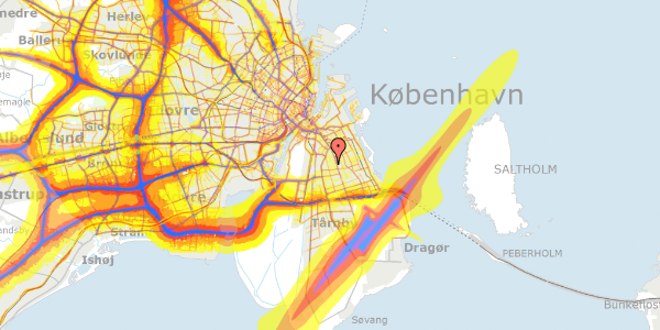 Trafikstøjkort på Løvstikkevej 66, 1. 2, 2300 København S