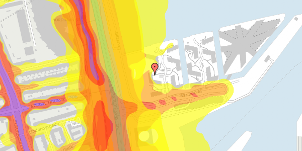 Trafikstøjkort på Marmorvej 9C, 2. th, 2100 København Ø