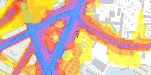 Trafikstøjkort på Scandiagade 15, kl. 2, 2450 København SV