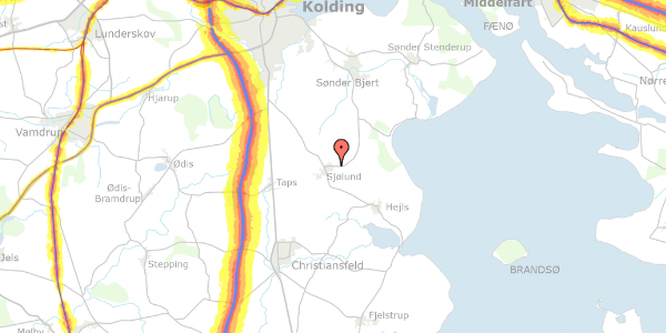 Trafikstøjkort på Skamlingvejen 151, 6093 Sjølund