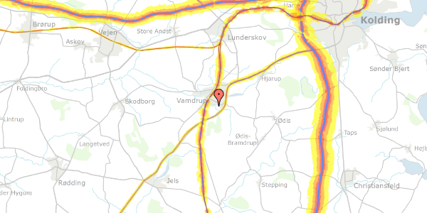 Trafikstøjkort på Kongeåparken 38, 6580 Vamdrup