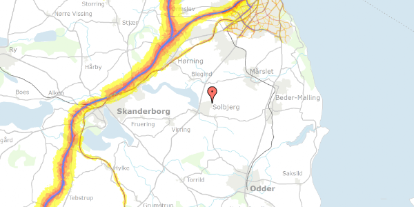 Trafikstøjkort på Solbjerg Hedevej 83, 8355 Solbjerg