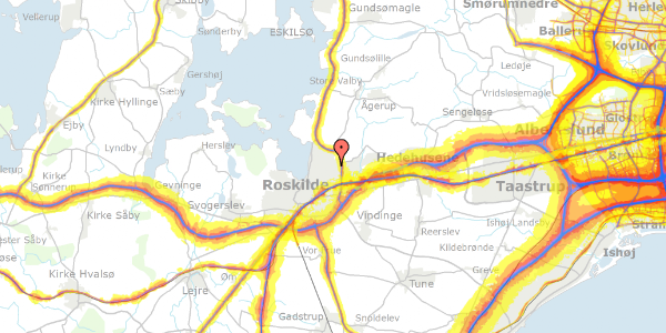 Trafikstøjkort på Himmelev Sognevej 124, st. 21, 4000 Roskilde