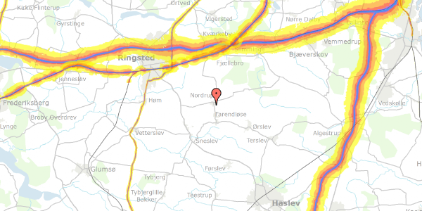 Trafikstøjkort på Nordrup Vestervang 85, 4100 Ringsted