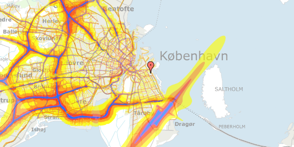 Trafikstøjkort på Nyrnberggade 23E, 1. , 2300 København S