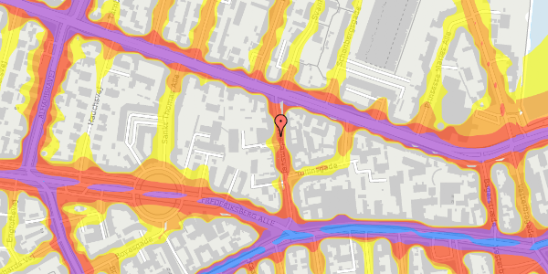 Trafikstøjkort på Værnedamsvej 13B, 1819 Frederiksberg C