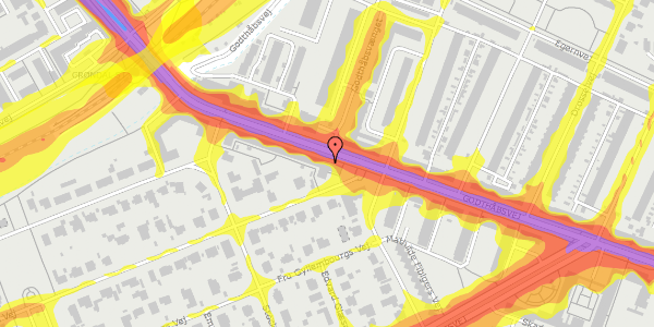 Trafikstøjkort på Godthåbsvej 117, 2000 Frederiksberg