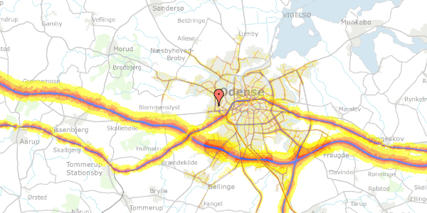 Trafikstøjkort på Ivarsvej 30C, 5200 Odense V