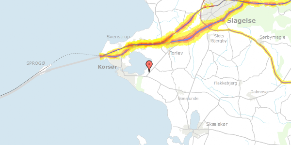 Trafikstøjkort på Norhaverne 28, 4220 Korsør