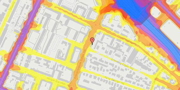 Trafikstøjkort på Dronning Olgas Vej 32, 3. , 2000 Frederiksberg