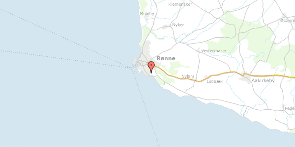 Trafikstøjkort på Strandvejen 83, 3700 Rønne