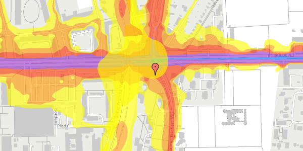 Trafikstøjkort på Roskildevej 69, 2000 Frederiksberg