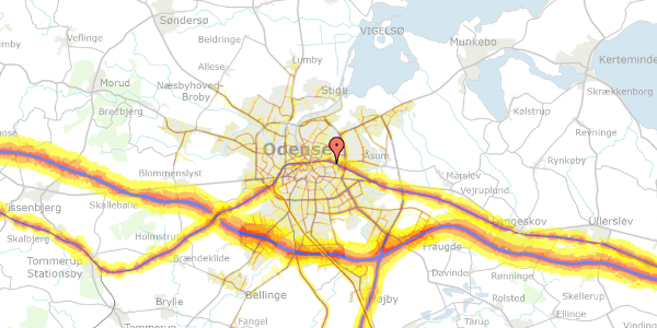 Trafikstøjkort på Østerlunden 45D, 5000 Odense C