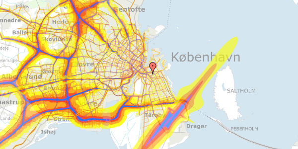 Trafikstøjkort på Uplandsgade 6B, 5. 515, 2300 København S